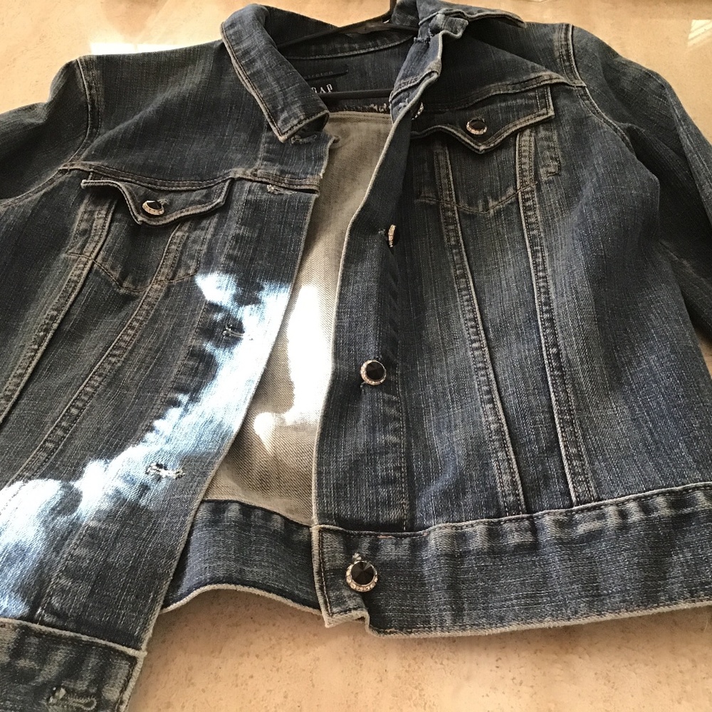 Gap Women’s Jeans Jacket with Rhinestone Buttons